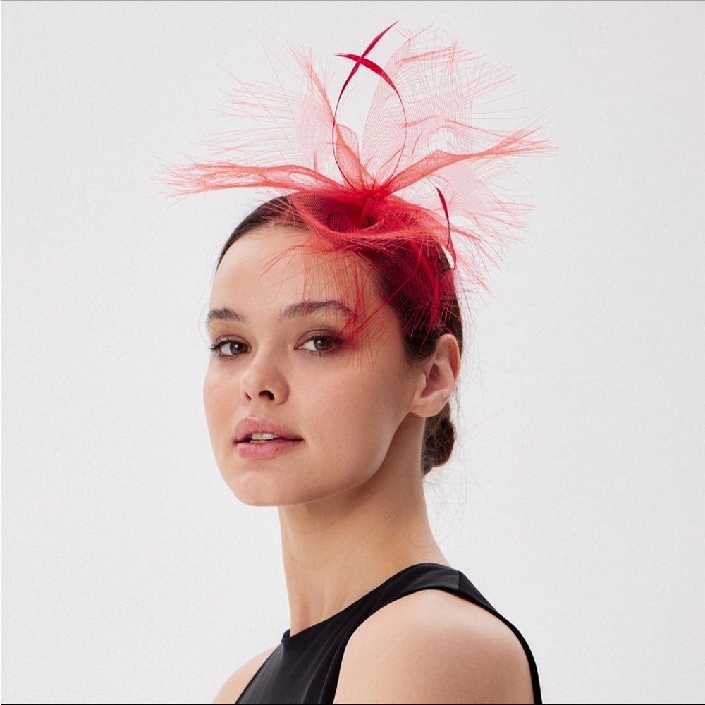 Extravagant Red Fascinator by DivaHats Boutique
